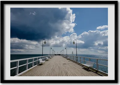 Produktbild von Bild - Bilder - Bilderrahmen - 70 cm x 50 cm - MDF-Rahmen, Wandkunst Pier in Orłowo