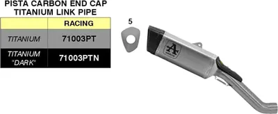 Immagine prodotto di Marmitta slip-on ARROW pista in titanio dark con raccordo per Aprilia Tuono v4 1100