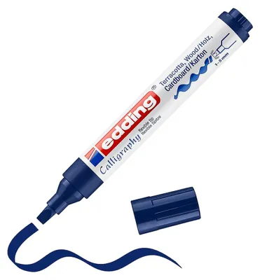 Productafbeelding van edding 1455 kalligrafiemarker met flexibele punt, staalblauw