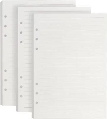 Zdjęcie produktu dla A5 notatnik wkład 135 kartek, papier w linie, 6-otworowa perforacja, do notatek