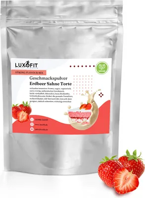 Zdjęcie produktu dla Erdbeere Sahne Torte Geschmackspulver Mix Flavour kalorienarm 300 g