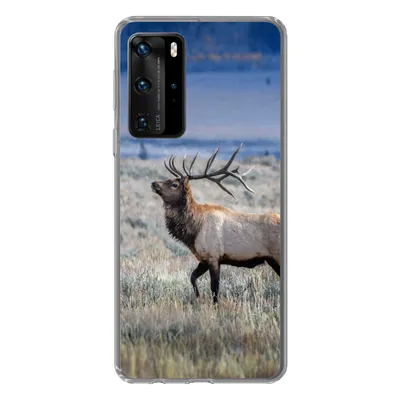 Produktbild von MuchoWow® Handyhülle Schutzhülle Hülle für Huawei P40 Pro Hirsche - Elche - Gras Silikon Softcase Handy Hülle - Schutz