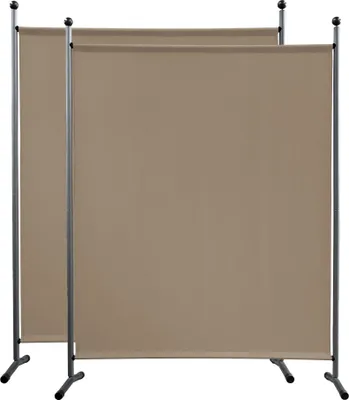 Produktbild von 2 Stück Paravent 150 x 190 cm Beige - Raumteiler Stellwand Blickdicht Innen & Außen - Garten & Balkon Sichtschutz Trennwand