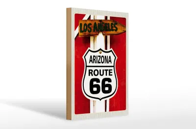 Produktbild von Holzschild Reise 20x30cm USA Los Angeles Arizona Route 66
