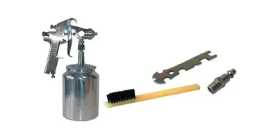 Produktbild von pro s Farbspritzpistole Druckluft 2-3bar / Edelstahldüse 1,8mm / Saugbecher / mit Koffer - 160123M