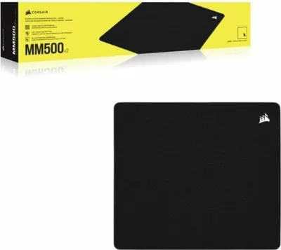 Obrázok produktu pre Corsair MM500 v2, Čierna, Jednofarebné, Guma, Tkaná látka, Protisklzové nožičky, Herná podložka pod myš