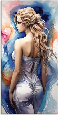 Produktbild von ARTland Leinwandbild Frau in Farben I Größe: 20x40 cm
