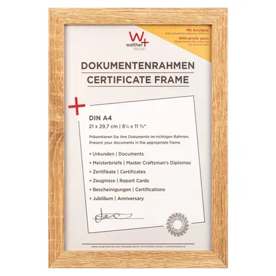 Produktbild von Walther, EFX130E, Fiorito Holzrahmen Kunstglas, 21x29,7 cm, eiche hell