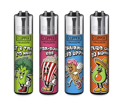 Produktbild von Clipper Feuerzeuge 4er Set Lol Food