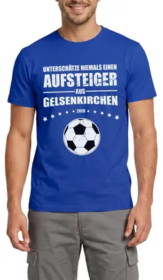 Produktbild von Spreadshirt Schalke Fans Aufsteiger Aus Gelsenkirchen Männer T-Shirt, XL, Dunkelblau