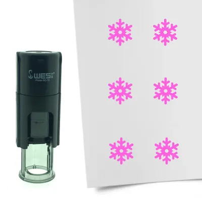 Immagine prodotto di Timbro CombiCraft Snowflake rotondo da 10 mm - inchiostro rosa