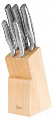Produktbild von Teesa Küchenmesser-Set 5-teilig Edelstahlblock