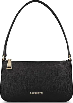 Produktbild von Lazarotti Leder Schultertasche Bologna Leather Pochette Black schwarz