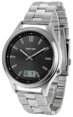 Produktbild von Zeit-Bar Funk-Armbanduhr Herren, mit Datums- und Sekundenanzeige