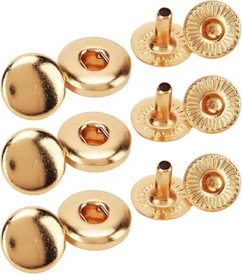 Produktbild von Famanu Druckknopfset 200 Stück 8 mm Metall Druckknöpfe - Gold