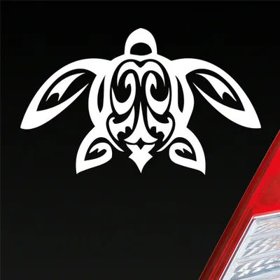 Produktbild von Auto Aufkleber Schildkröte Turtle Schildi Kröte Tribal 12x7 cm Weiss Glanz Sticker Heckscheibenaufkleber