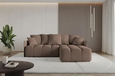 Produktbild von ALTDECOR Ecksofa mit Schlaffunktion und Bettkasten LONLI-L 251x189x68 cm Braun - Corner Sofa Bett Eckcouch Couch L-Form Schlafcouch Ausziehbar Wohnlandschaft Schlafsofa Cauchsofa