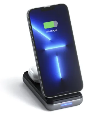 Produktbild von Satechi Duo Wireless Charger Stand, Schwarz