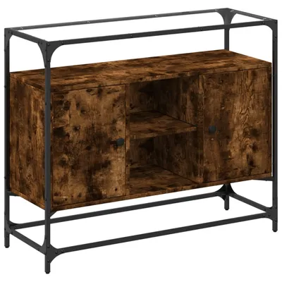 Produktbild von Sideboard mit Glasplatte Räuchereiche 98x35x81 cm Holzwerkstoff