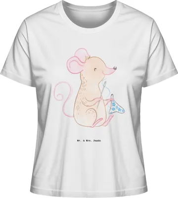 Produktbild von Mr. & Mrs. Panda Oberteil Damen Maus Nähen Größe L - Weiß - Geschenk, Kreatives Hobby, Nähkurs, shirt, T-Shirt, Kurzarmshirt, Basic, Nähmaschine, DIY