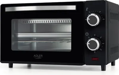 Obrázok produktu pre Elektrická rúra s grilom, Adler, AD6032, plech a rukoväť, príkon 650 W, napájanie 220/240 V ~ 50/60 Hz, typ zástrčky E/F, časovač 0/60 minút, 36,5 x 28,5 x 22,1 cm, farba čierna