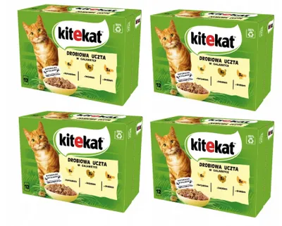 Produktbild von KITEKAT Portionsbeutel Multipack Geflügel-Allerlei in Gelee 4x12x85g Katzenfutter Nassfutter