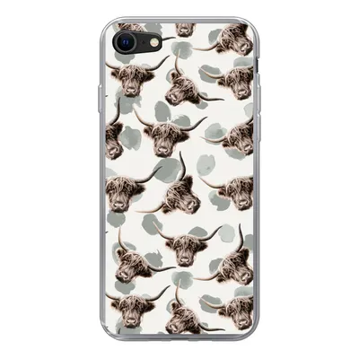 Produktbild von MuchoWow® Handyhülle Schutzhülle Hülle für iPhone SE 2020 Kuh - Schottischer Highlander - Tiere Silikon Softcase Handy Hülle - Kartenbesitzer
