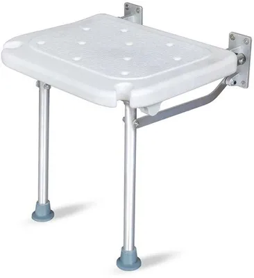 Produktbild von Famanu Duschhocker Klappbar - Wandmontage, Antirutschfüße, 160 kg Tragkraft - Weiß