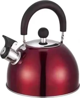 Produktbild von RHP Induktion Edelstahl Wasserkessel mit Pfeife (2,5L) I für alle Herdplatten Rot