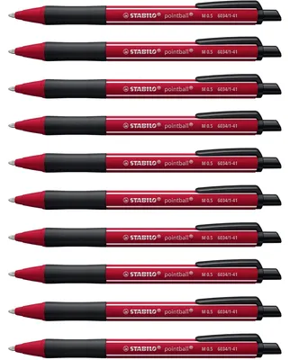 Produktbild von STABILO Druck-Kugelschreiber -  pointball NatureCOLORS Wildflower - 10er Pack - burgund…