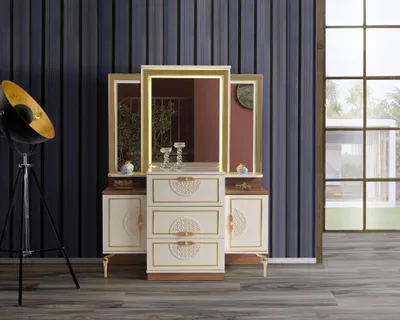 Image de Buffet Chambre à coucher Coiffeuse Miroir Chevets Tables Commodes Buffets