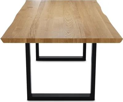 Produktbild von Esstisch Oviedo 160x90 Wildeiche mit Baumkante und Metallkufen