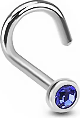 Produktbild von Nasenpiercing Stecker Nasenstecker Stift Nasen Piercing gebogen Zirkonia Kristall