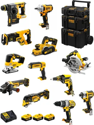Immagine prodotto di DeWALT Kit DWK1201 (DCD996+DCH273+DCG405+DCF887+DCF894+DCS334+DCS570+ DCS355+DCP580+DCS367+DCL050+DCF620+3x5,0Ah+DCB115+Caddy)