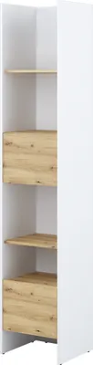 Produktbild von MEBLINI Schrank für Schrankbett Bed Concept - Hochschrank mit Regalen, Fächern und Schublade - BC-23 - Weiß/Artisan Eiche