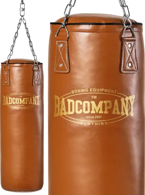 Produktbild von Retro Boxsack aus Kunstleder mit Stahlkette : gefüllt 180 x 35 cm Füllung: gefüllt Abmessungen/Größe: 180 x 35 cm