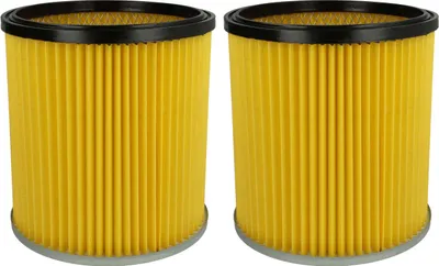 Produktbild von vhbw 2x Faltenfilter Ersatz für Kärcher 6.414-354.0, 6.414-335.0 für Staubsauger - Patronenfilter Gelb Abwaschbar