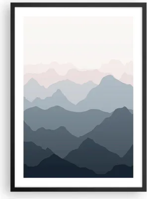 Produktbild von Gerahmtes Poster - Schwarzer Rahmen - Berge Grafiken Buntstift - 50x70 cm - Wand Bild - Wanddeko - Wandbilder - Kunstposter - Wandposter - Bilderrahmen - Bilder - Kunstdruck - P2BPA50x70-4389