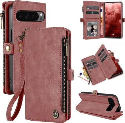 Produktbild von Handy Hülle für Google Pixel 10 / 10 Pro Geldbeutel Geldbörse RFID Schutz Klapphülle Cover Schutzhülle Wallet Farbe: Rosa