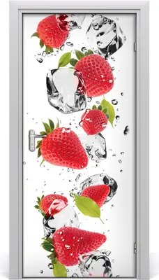 Produktbild von Tulup Türaufkleber 95x205 cm Dekorative Aufkleber Selbstklebend Wasserdichte Tapete Abnehmbar Schlafzimmer Wohnzimmer Wohnkultur - Erdbeeren