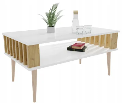 Produktbild von Couchtisch Lamellen Fürs Wohnzimmer Weiß/WOTAN