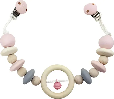 Immagine prodotto di Appendino per passeggino Hess naturale con campana rosa
