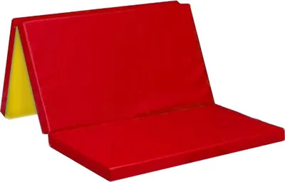 Productafbeelding van Drie-delige gymnastiekmat van 150x100x5 cm, rood-geel