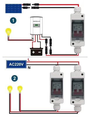 Image de Disjoncteur photovoltaïque pour systèmes solaires, circuit électrique, isolateur, mini-tableau électrique, courant continu 500V, indice de protection IP65, étanche, 63A