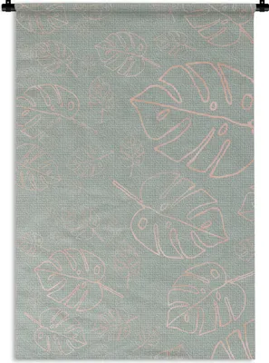 Produktbild von MuchoWow® Wandteppich Wandbehang Muster - Blau - Rosa 60x90 cm Tapisserie Dekoration Wandtuch - Foto-Teppich - Abwaschbar