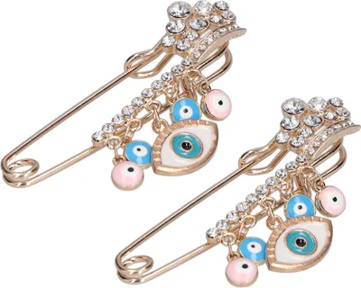 Image de Broche strass Pins,Broche en alliage,Broche femme,Broche œil bleu,Broche couleur,Bijoux broches bleu