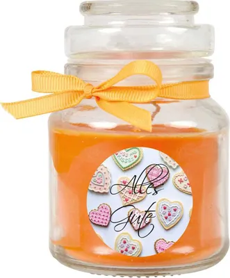 Produktbild von Duftkerze im Bonbonglas zum Muttertag, Duft: Honigmelone ( Orange ), 120g - Brenndauer bis zu 30 Stunden