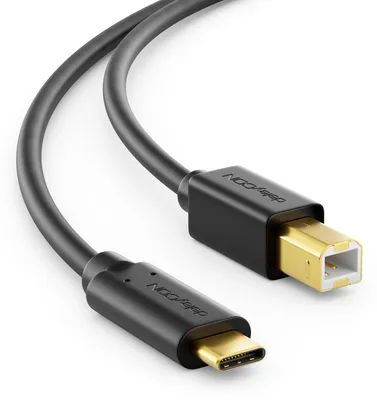 Produktbild von deleyCON 1m USB-C Druckerkabel Scannerkabel USB-C auf USB-B
