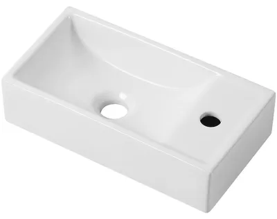 Obrázek produktu pro CERANO - Umyvátko keramické Giovanni, závěsné pravé - bílá lesklá - 41x22,5 cm