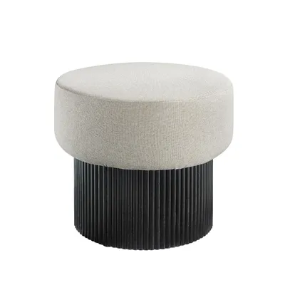 Produktbild von SalesFever Sitzpouf mit Stauraum | rund Ø 50 cm | Bezug Strukturstoff | B 50 x T 50 x H 43 cm | Schwarz – Grau